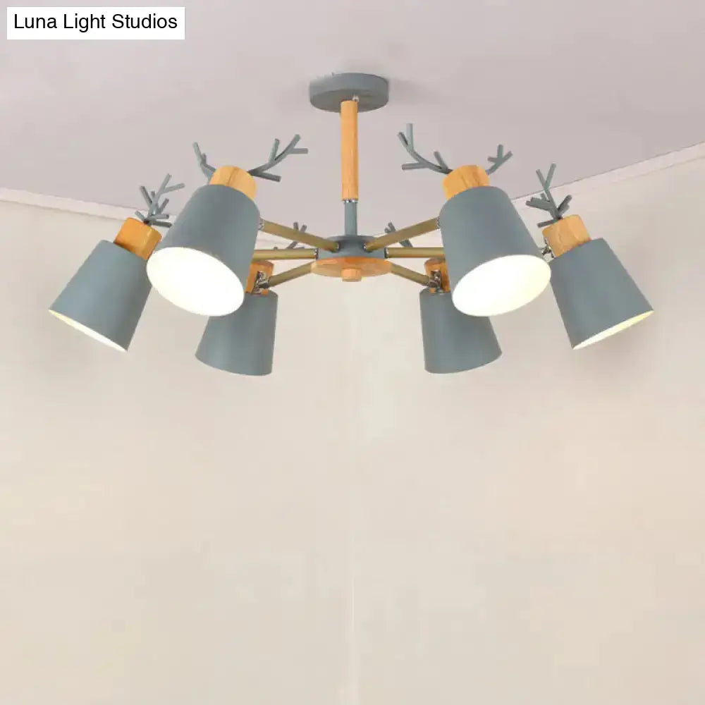 DecorBites™ DecorBites™ Nordic Antler Semi Flush Mount Ceiling Light with Metal Shade - 6 Bulbs