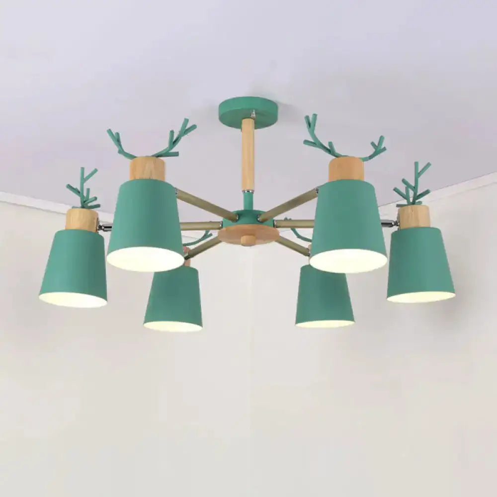 DecorBites™ DecorBites™ Nordic Antler Semi Flush Mount Ceiling Light with Metal Shade - 6 Bulbs