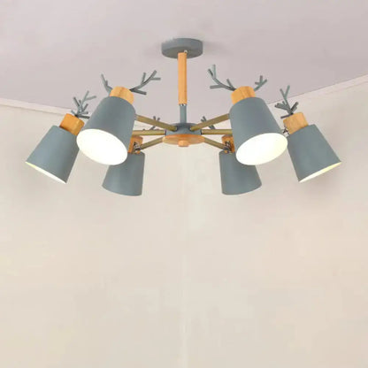 DecorBites™ DecorBites™ Nordic Antler Semi Flush Mount Ceiling Light with Metal Shade - 6 Bulbs