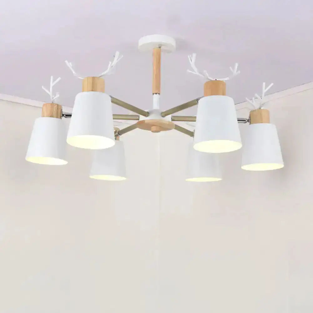DecorBites™ DecorBites™ Nordic Antler Semi Flush Mount Ceiling Light with Metal Shade - 6 Bulbs