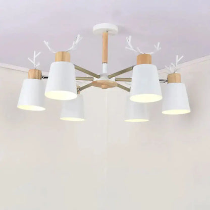DecorBites™ DecorBites™ Nordic Antler Semi Flush Mount Ceiling Light with Metal Shade - 6 Bulbs