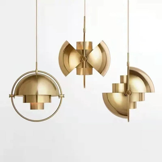 Nordic Art Deco Metal Pendant Light, White Black Gold - Decorbites