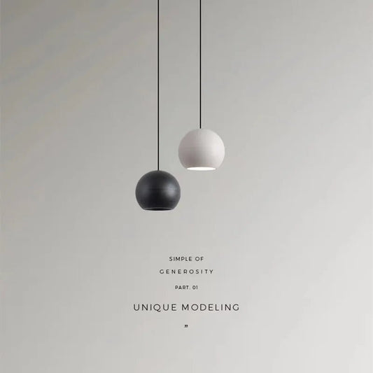 Nordic Ball Pendant Light in Black or White Aluminum - Decorbites