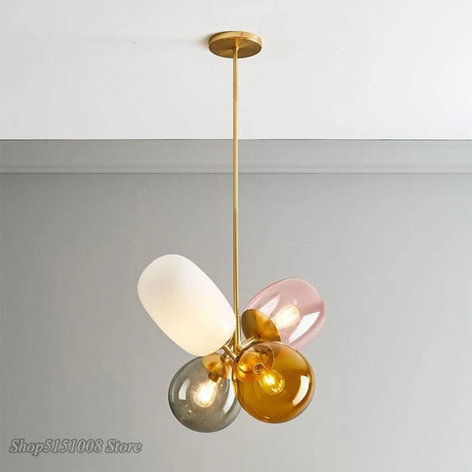Nordic Balloon Glass Pendant Light in Pink, Gray, or White - Decorbites