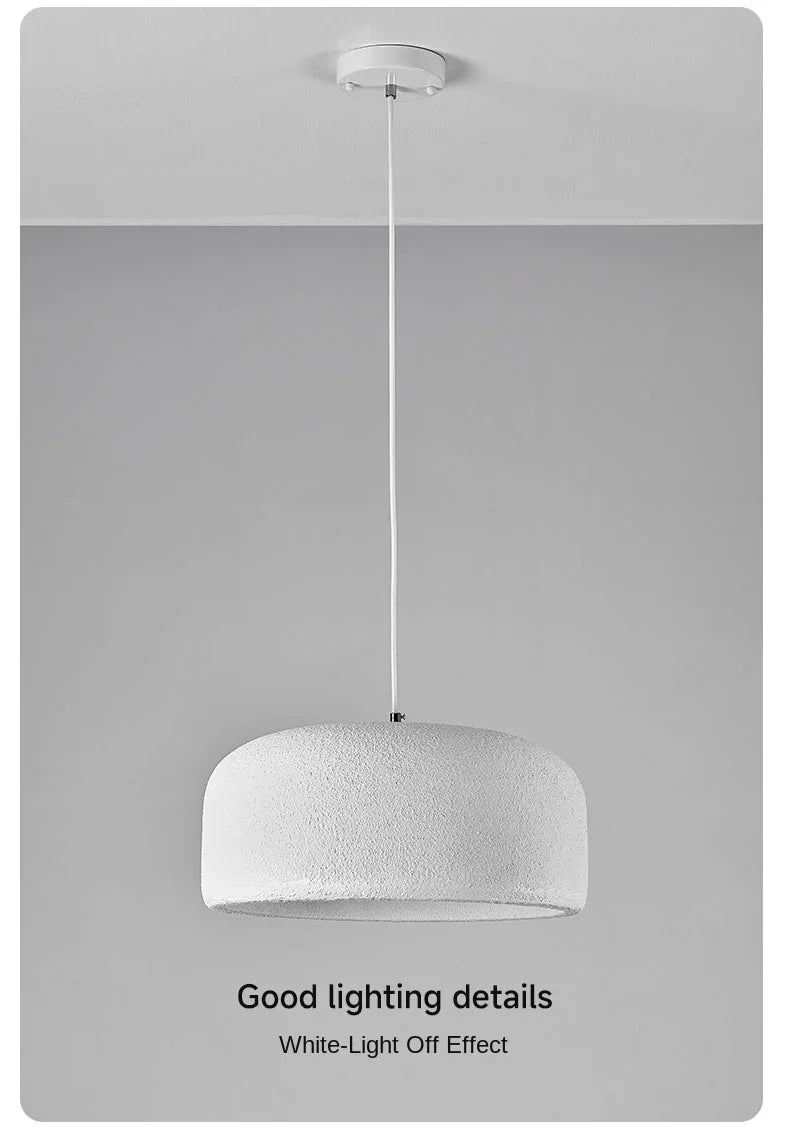 White textured Nordic Bar Wabi Sabi led pendant lamp with sleek modern design for bar and restaurant lighting