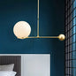 Nordic Beige Glass Globe Pendant Light: Elegant 1-Head Gold Hanging Fixture for Bedroom