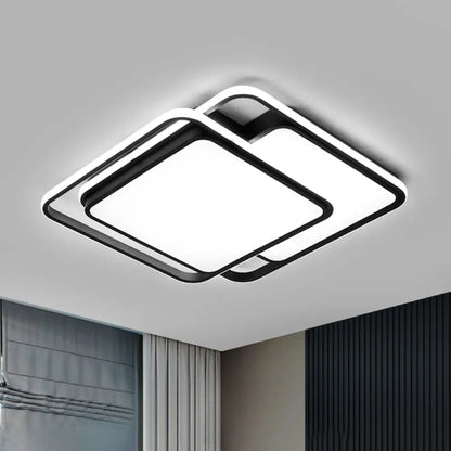 DecorBites™ DecorBites™ Nordic Black Acrylic Geometric Flush Mount LED Light for Bedroom Ceiling