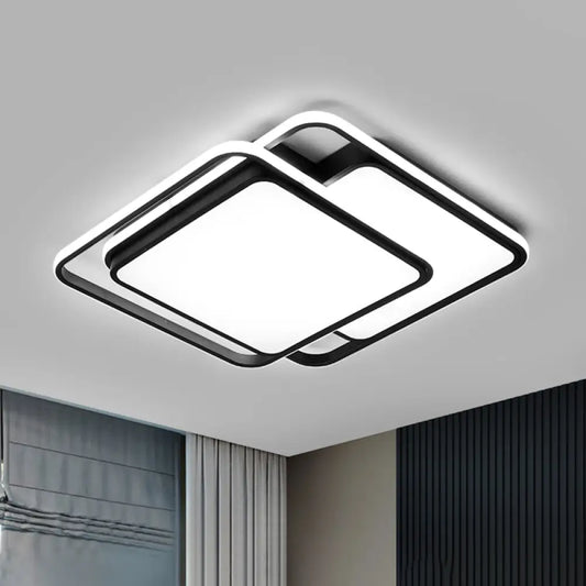 DecorBites™ DecorBites™ Nordic Black Acrylic Geometric Flush Mount LED Light for Bedroom Ceiling