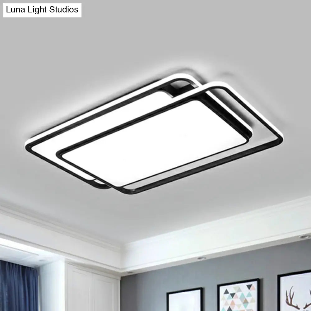 DecorBites™ DecorBites™ Nordic Black Acrylic Geometric Flush Mount LED Light for Bedroom Ceiling