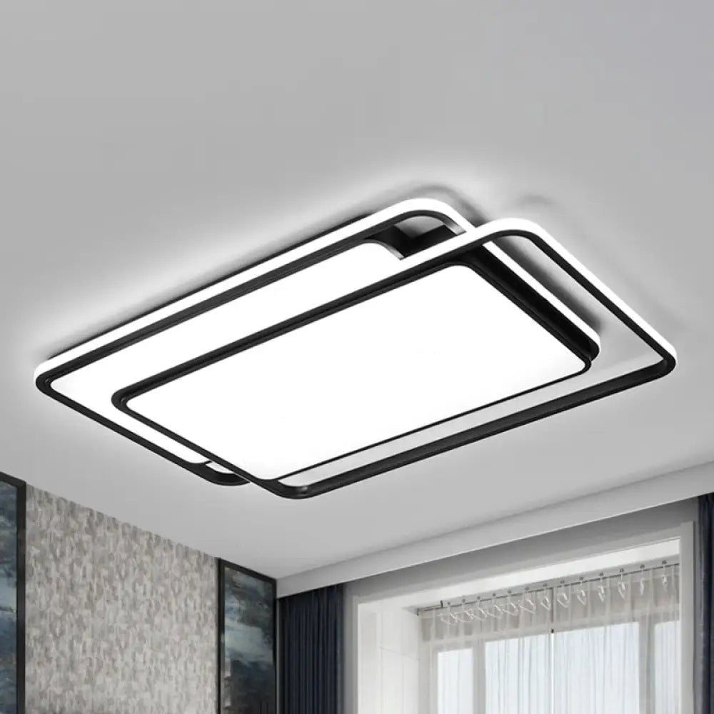DecorBites™ DecorBites™ Nordic Black Acrylic Geometric Flush Mount LED Light for Bedroom Ceiling