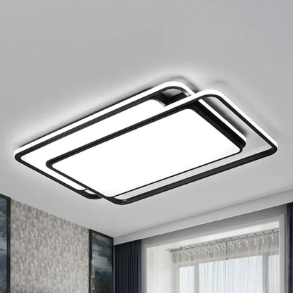 DecorBites™ DecorBites™ Nordic Black Acrylic Geometric Flush Mount LED Light for Bedroom Ceiling