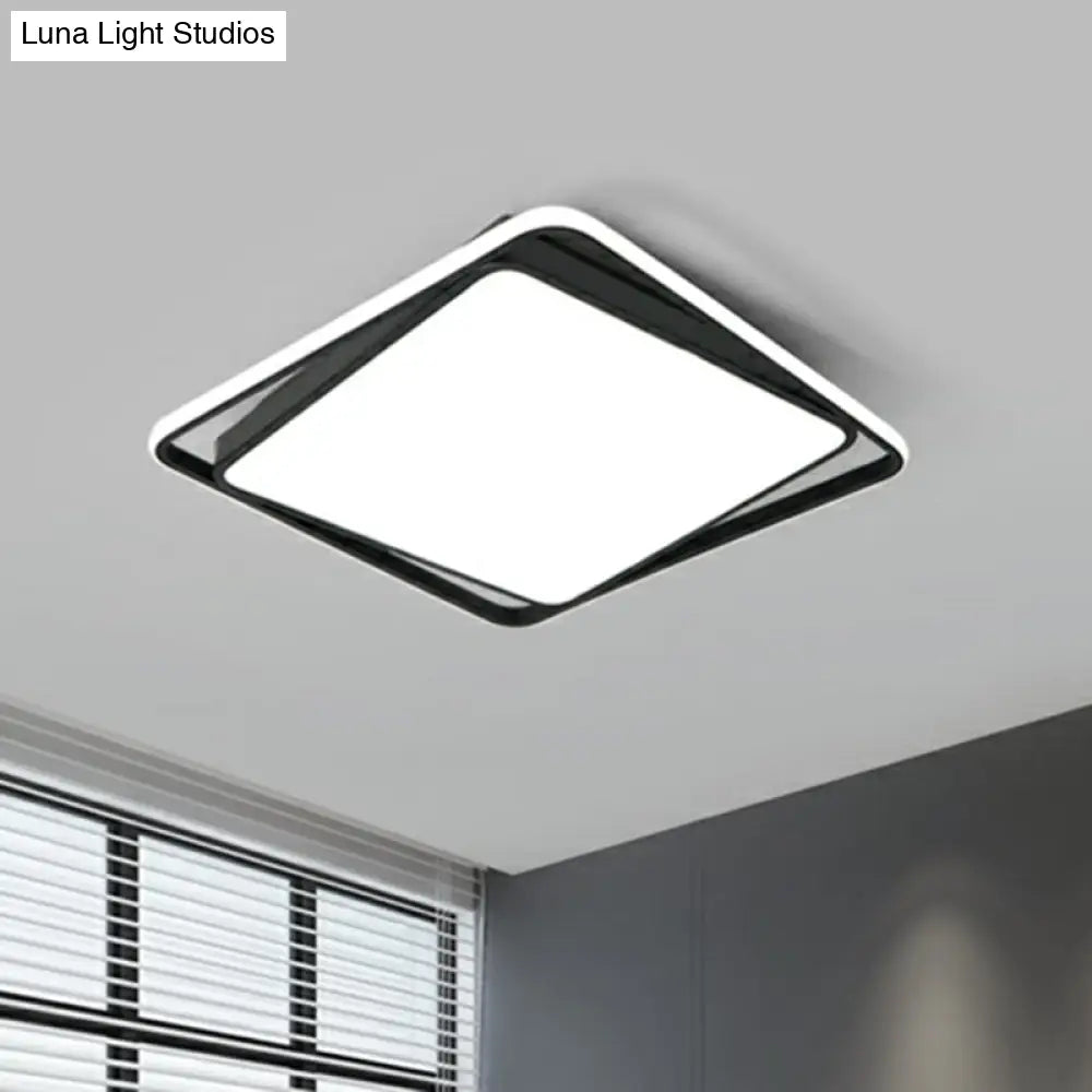 DecorBites™ DecorBites™ Nordic Black Acrylic Geometric Flush Mount LED Light for Bedroom Ceiling