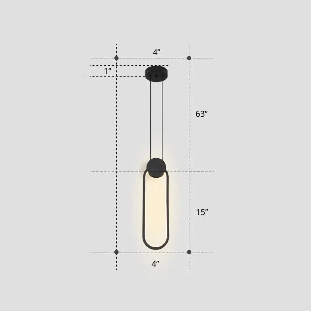 Nordic Black Circular LED Suspension Lamp - Stylish Bedroom Lighting Fixture