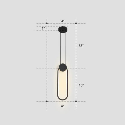 Nordic Black Circular LED Suspension Lamp - Stylish Bedroom Lighting Fixture