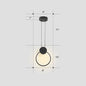 Nordic Black Circular LED Suspension Lamp - Stylish Bedroom Lighting Fixture