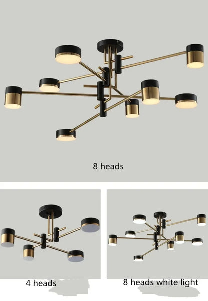 Nordic Black Gold Pendant Light for Home Decor - Chandelier