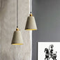 Nordic Black/Grey Pendant Hanging Light with Cement Shade and Rotary Switch - Single Bedside Drop Design