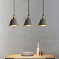 Nordic Black/Grey Pendant Hanging Light with Cement Shade and Rotary Switch - Single Bedside Drop Design