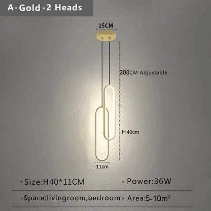 Nordic Black LED Pendant Light in Minimalist Aluminum - Decorbites