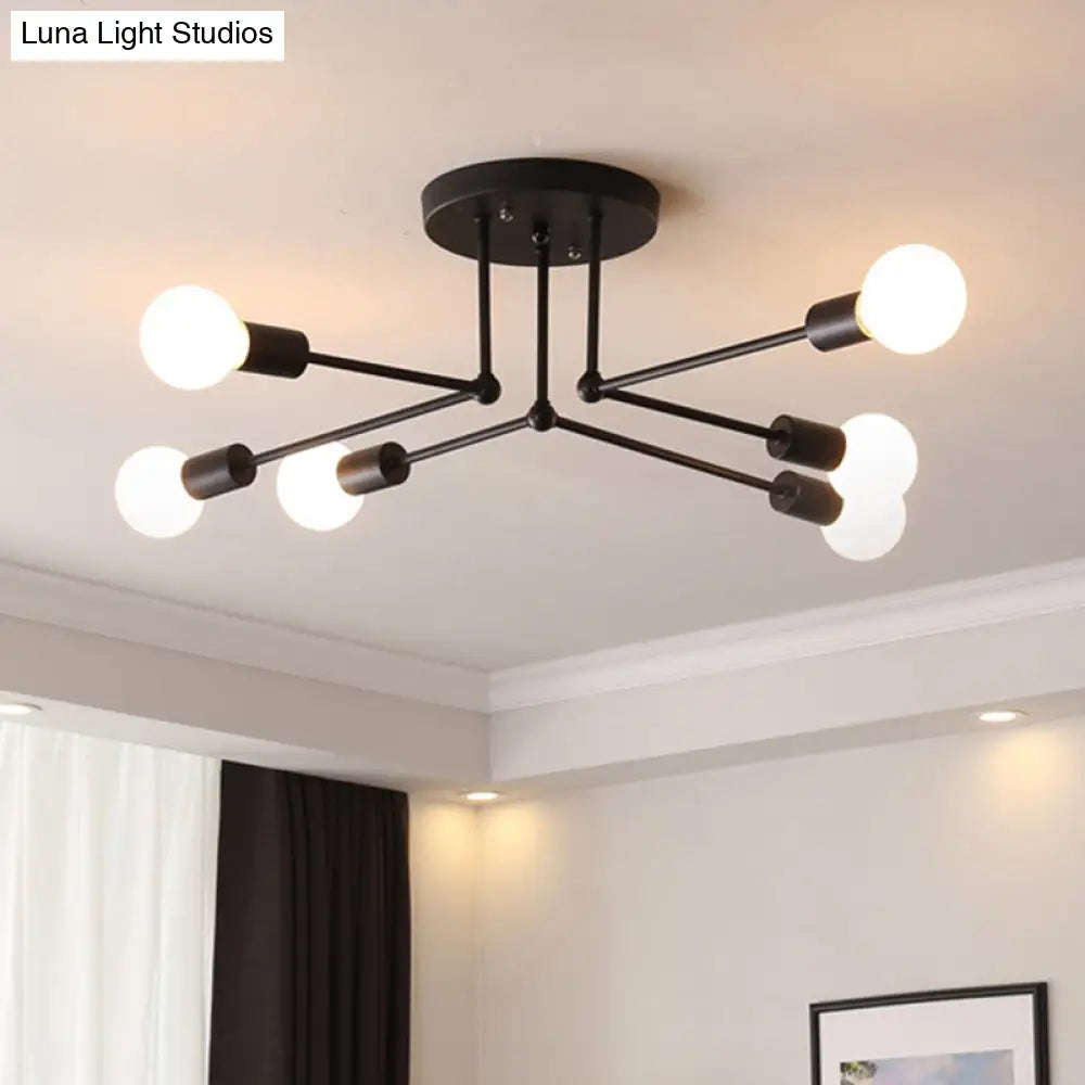 DecorBites™ DecorBites™ Nordic Black Metal Flush Mount Ceiling Light for Bedroom