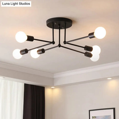 DecorBites™ DecorBites™ Nordic Black Metal Flush Mount Ceiling Light for Bedroom