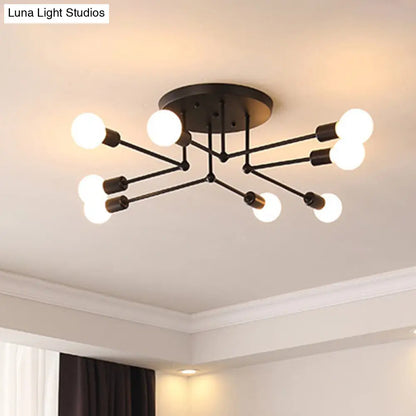 DecorBites™ DecorBites™ Nordic Black Metal Flush Mount Ceiling Light for Bedroom