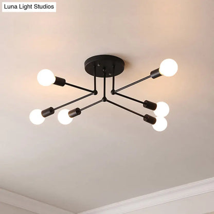DecorBites™ DecorBites™ Nordic Black Metal Flush Mount Ceiling Light for Bedroom