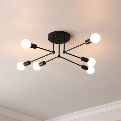 DecorBites™ DecorBites™ Nordic Black Metal Flush Mount Ceiling Light for Bedroom
