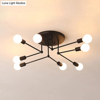 DecorBites™ DecorBites™ Nordic Black Metal Flush Mount Ceiling Light for Bedroom