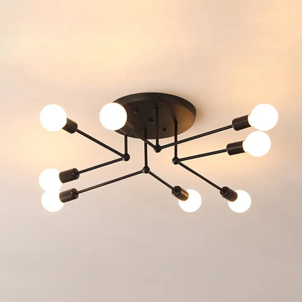 DecorBites™ DecorBites™ Nordic Black Metal Flush Mount Ceiling Light for Bedroom