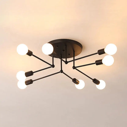 DecorBites™ DecorBites™ Nordic Black Metal Flush Mount Ceiling Light for Bedroom