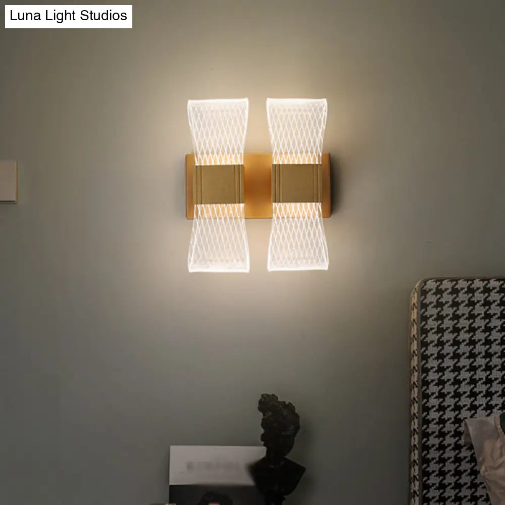 DecorBites™ DecorBites™ Nordic Bowknot-Style Acrylic LED Wall Light: 1/2 Bulb Gold Sconce Lighting (Warm/White)