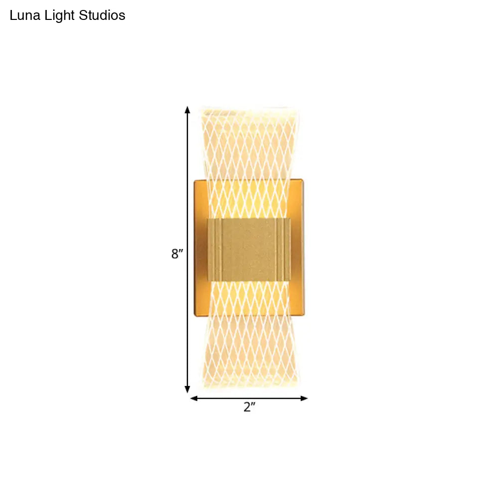DecorBites™ DecorBites™ Nordic Bowknot-Style Acrylic LED Wall Light: 1/2 Bulb Gold Sconce Lighting (Warm/White)