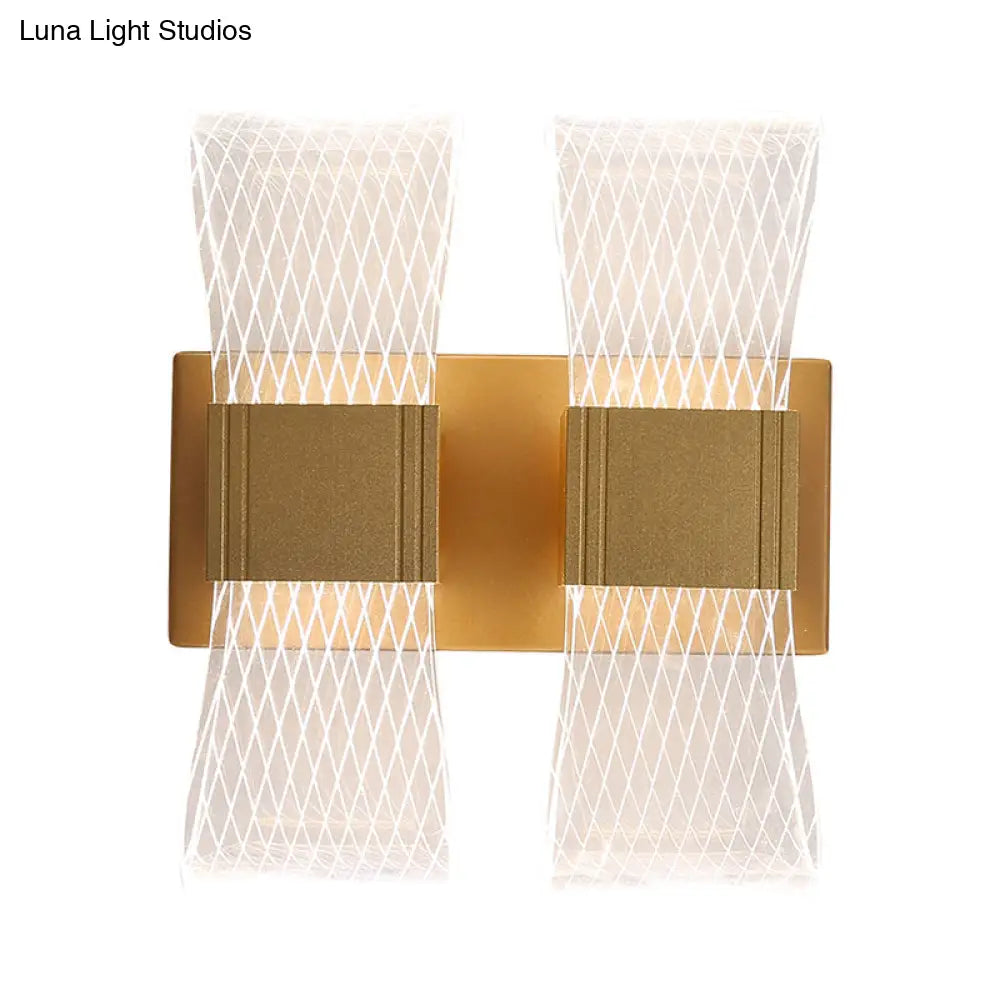 DecorBites™ DecorBites™ Nordic Bowknot-Style Acrylic LED Wall Light: 1/2 Bulb Gold Sconce Lighting (Warm/White)