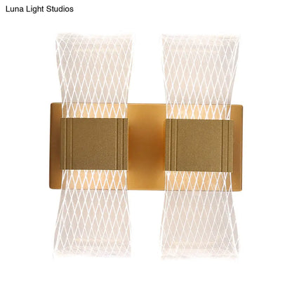 DecorBites™ DecorBites™ Nordic Bowknot-Style Acrylic LED Wall Light: 1/2 Bulb Gold Sconce Lighting (Warm/White)