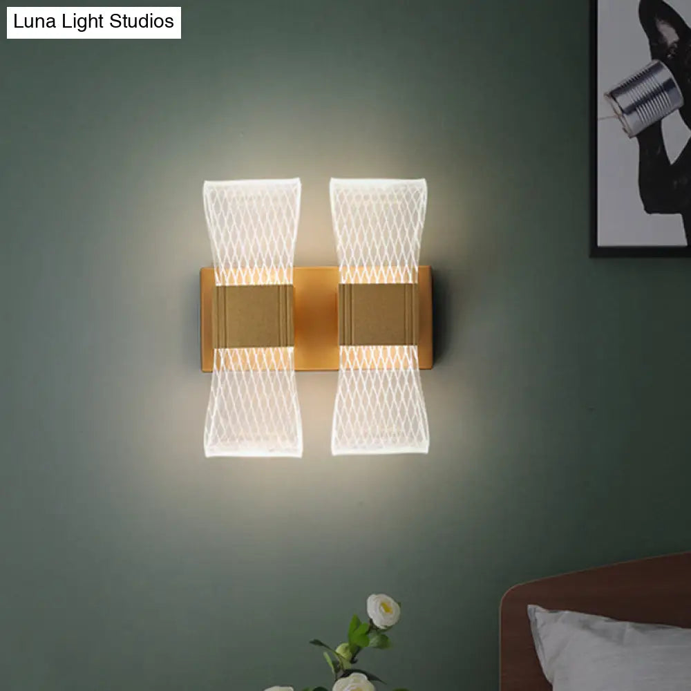 DecorBites™ DecorBites™ Nordic Bowknot-Style Acrylic LED Wall Light: 1/2 Bulb Gold Sconce Lighting (Warm/White)
