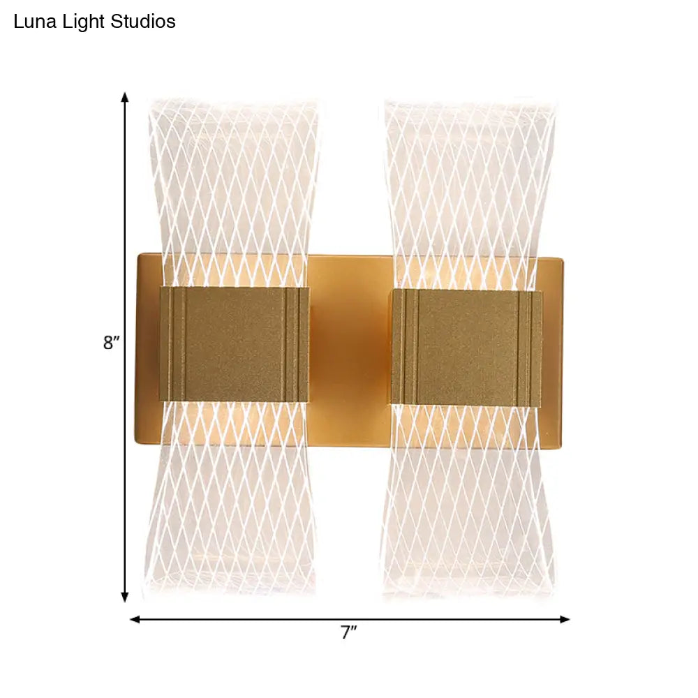 DecorBites™ DecorBites™ Nordic Bowknot-Style Acrylic LED Wall Light: 1/2 Bulb Gold Sconce Lighting (Warm/White)