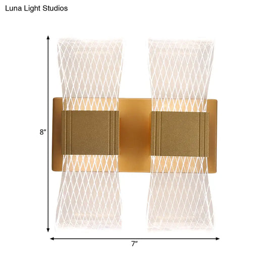 DecorBites™ DecorBites™ Nordic Bowknot-Style Acrylic LED Wall Light: 1/2 Bulb Gold Sconce Lighting (Warm/White)