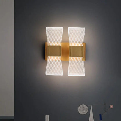 DecorBites™ DecorBites™ Nordic Bowknot-Style Acrylic LED Wall Light: 1/2 Bulb Gold Sconce Lighting (Warm/White)