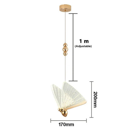 Nordic Butterfly Pendant Light With Iron And Acrylic - Decorbites