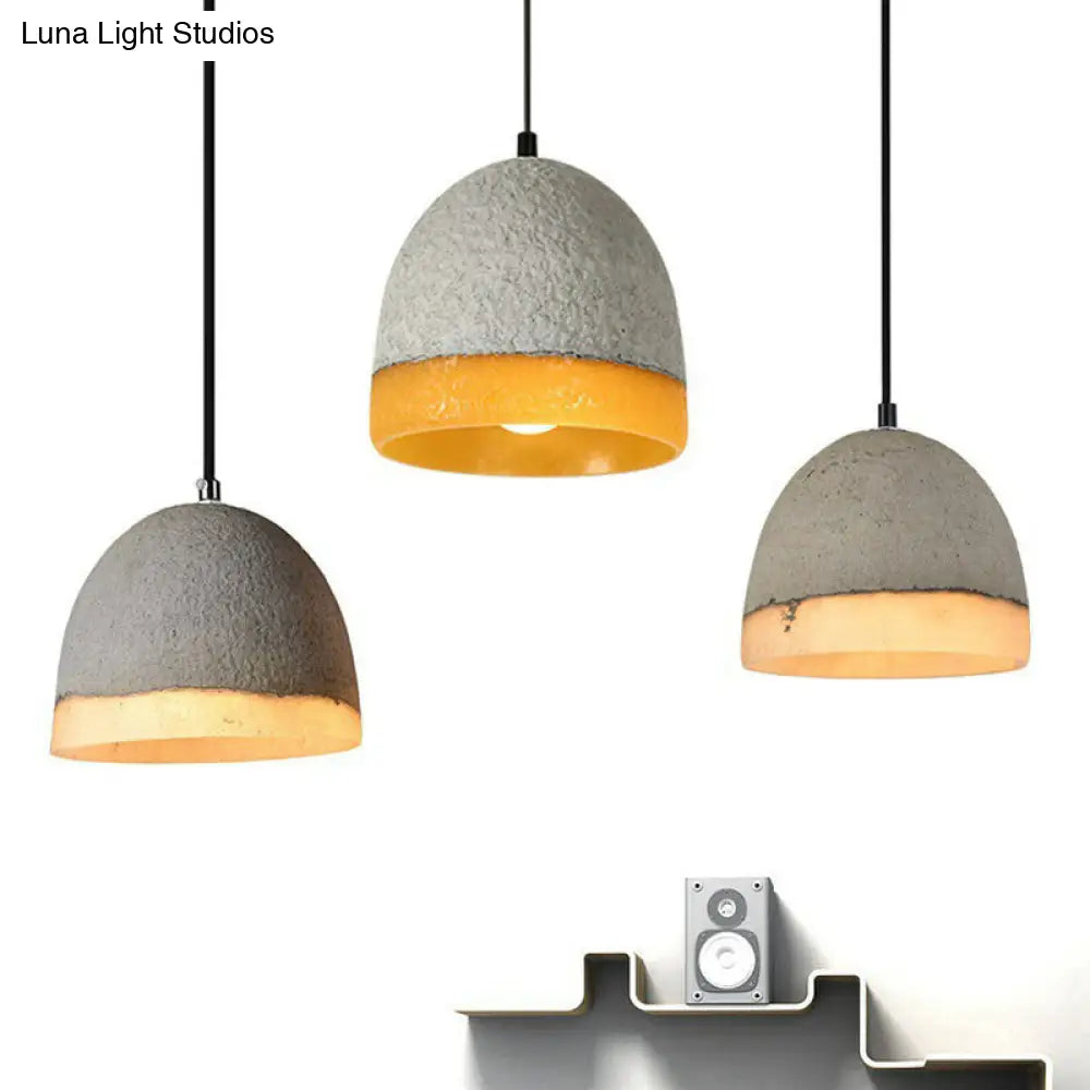 Nordic Cement Ceiling Pendant Light - Bell Shaped, Grey - Ideal for Dining Rooms - 1 Bulb Included