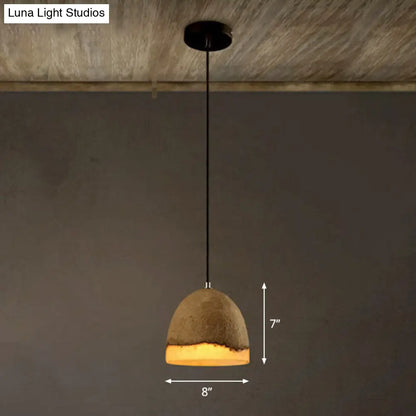 Nordic Cement Ceiling Pendant Light - Bell Shaped, Grey - Ideal for Dining Rooms - 1 Bulb Included