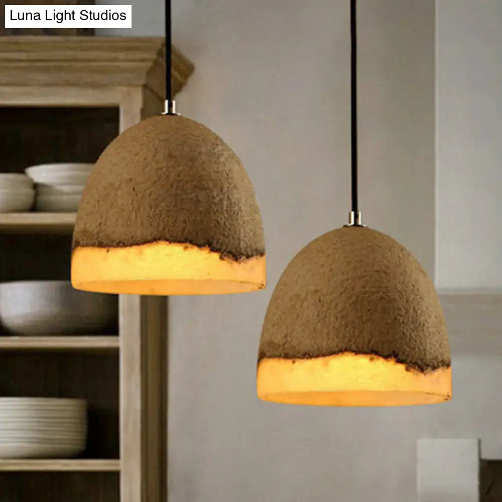 Nordic Cement Ceiling Pendant Light - Bell Shaped, Grey - Ideal for Dining Rooms - 1 Bulb Included