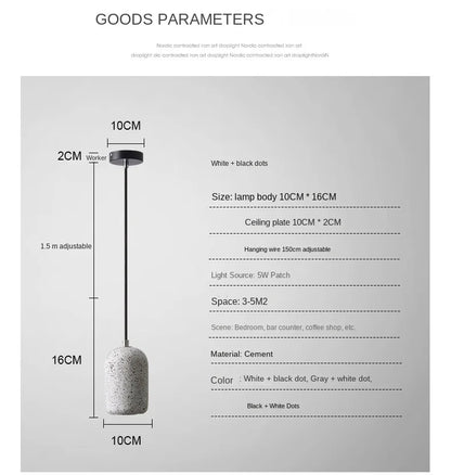 Nordic Cement Pendant Lamp - Industrial Style Lighting