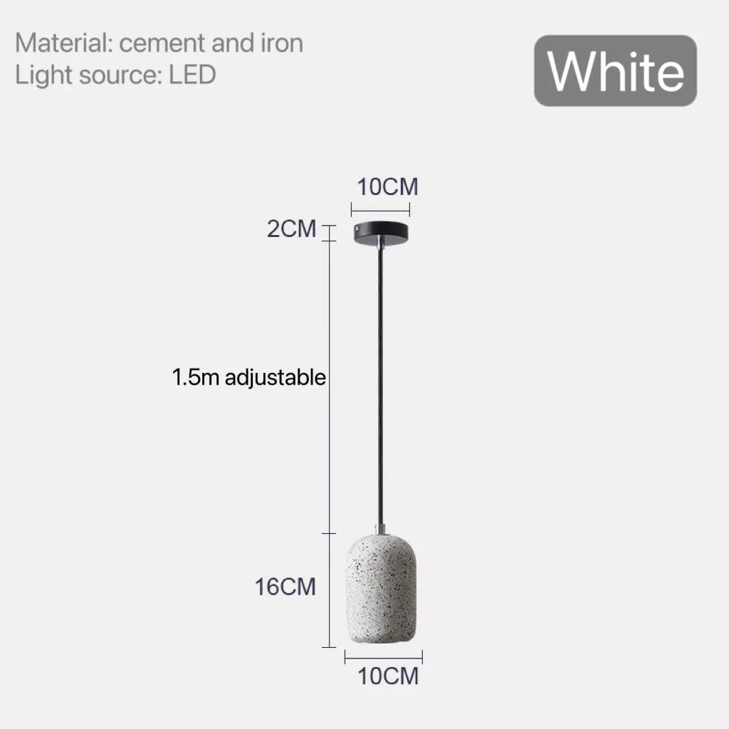 Nordic Cement Pendant Lamp - Industrial Style Lighting - WHITE / Warm White
