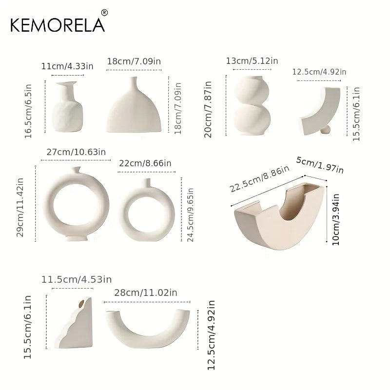 Nordic Ceramic Donut Vase - Home Decor Accent