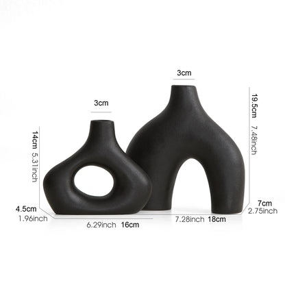 Nordic Ceramic Flower Vase Home Decor - vase 2pcs - Vase