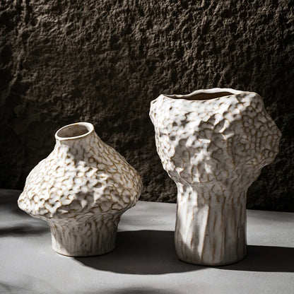 Nordic Ceramic Vase with Pampas Grass - Vase