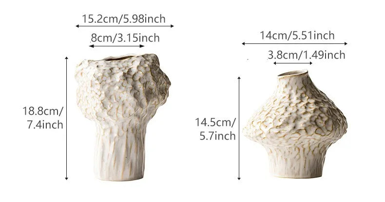 Nordic Ceramic Vase with Pampas Grass - Vase