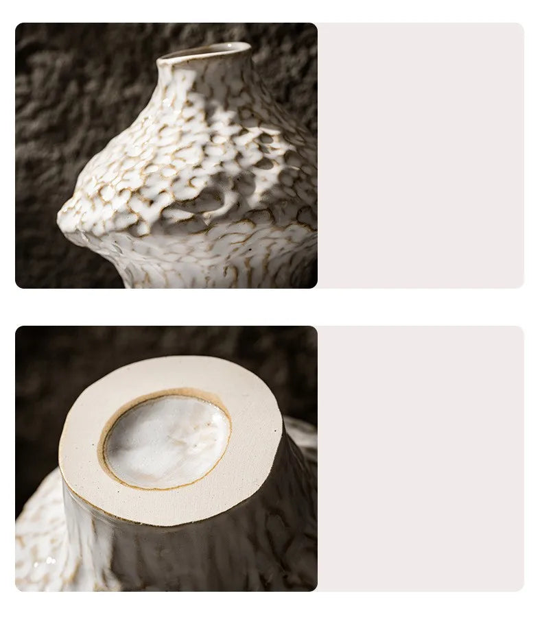Nordic Ceramic Vase with Pampas Grass - Vase